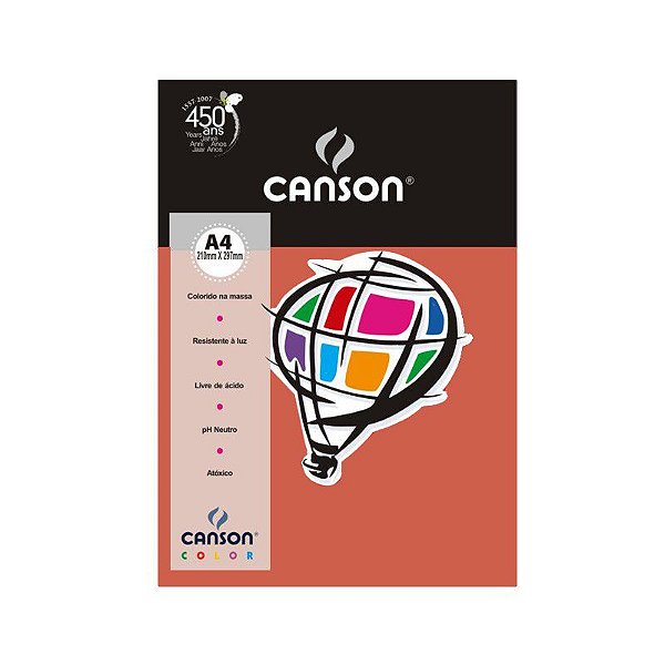 Papel A4 180g 10f Color Coral - Canson
