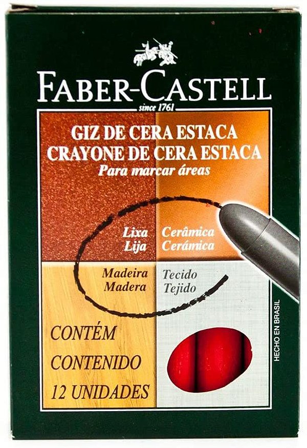 Gizao Cera C/12 Estaca Vermelho - Faber Castell