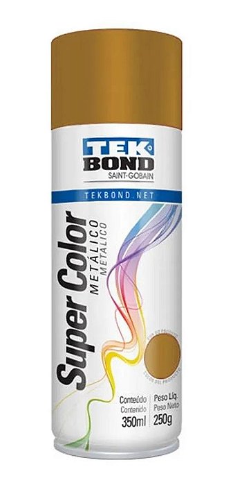 Tinta Spray 350ml Supercolor Metal Ouro - Tekbond