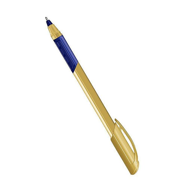 Caneta Esf 1,0mm Trion Grip Gold Azul - Molin