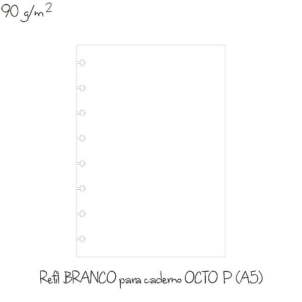 Refil A5 Branco C/50f 90g- Octo