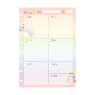 Refil A5 Planner Semanal Arco Iris - Octo