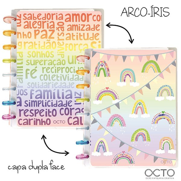 Capa E Contracapa A5 Arco Iris - Octo