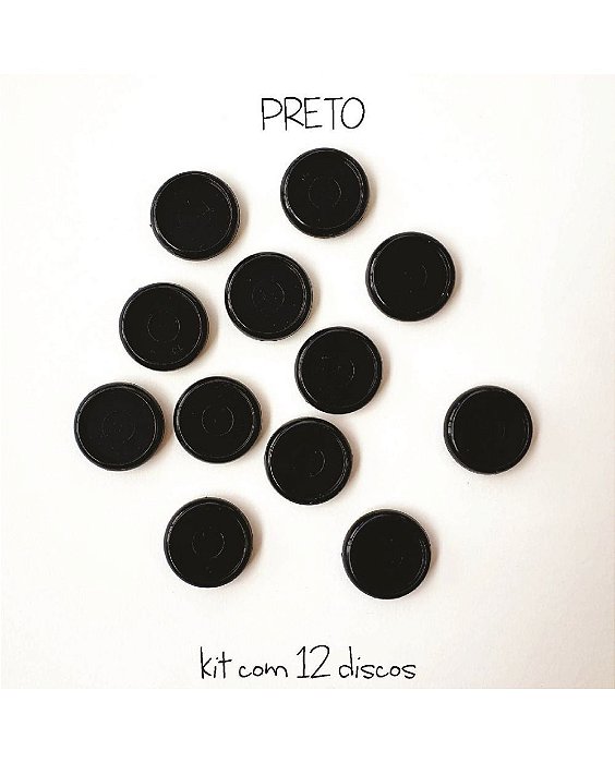Kit C/12 Discos Para 90f Preto Solido - Octo