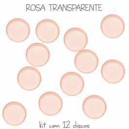 Kit C/12 Discos Para 90f Rosa Transparente - Octo