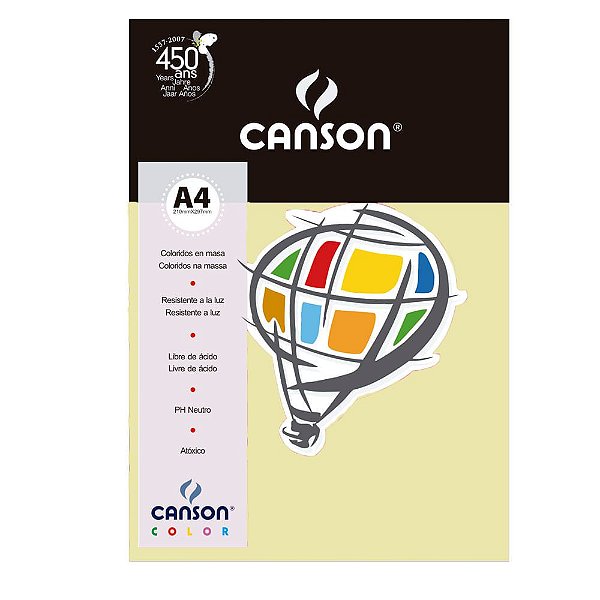 Papel A4 180g 10f Color Marfim - Canson