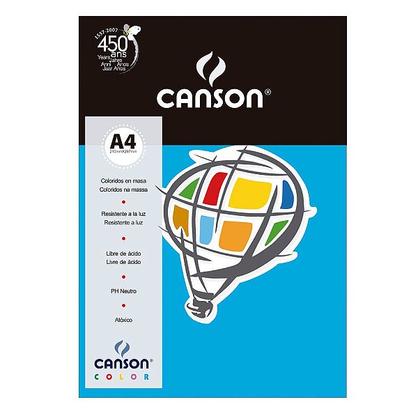 Papel A4 180g 10f Color Azul Royal - Canson