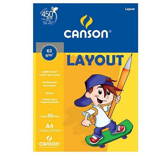 Papel Escolar A4 50f Layout - Canson