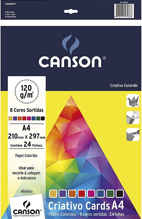 Papel A4 120g C/24fls Sortidos - Canson