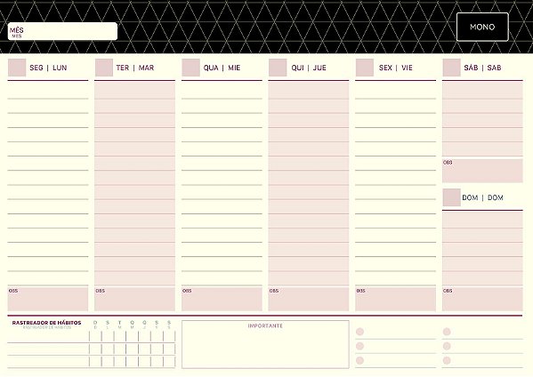 Bloco 52f Planner Mono - Jandaia