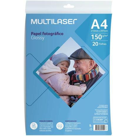 Papel Fotografico A4 150g 20f Glossy - Multilaser