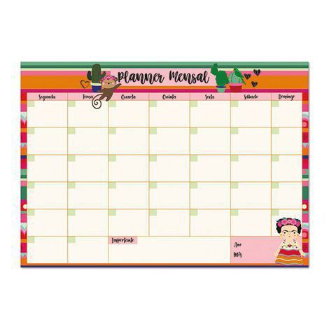 Bloco Planner Mensal 120g 24f Colores - Me Encanta