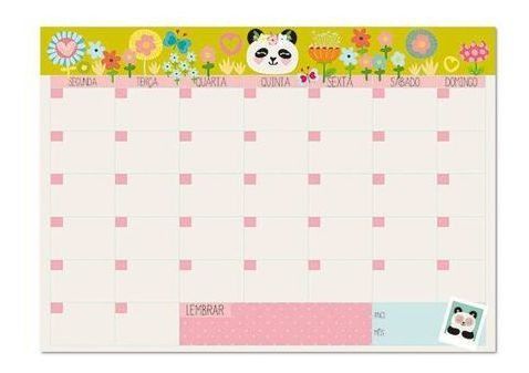 Bloco Planner Mensal 120g 24f Panda - Me Encanta