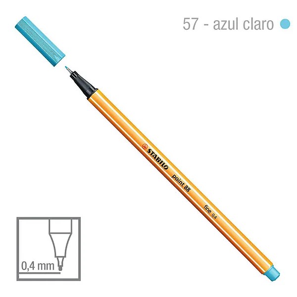 Caneta Point 88/57 0,4mm Azul Claro - Stabilo