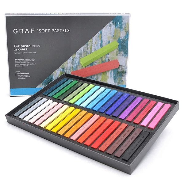 Giz Pastel Seco Graf Soft Pastels 36 Cores Diferentes Cis - D+ Papelaria -  Novidades dmais pra vc