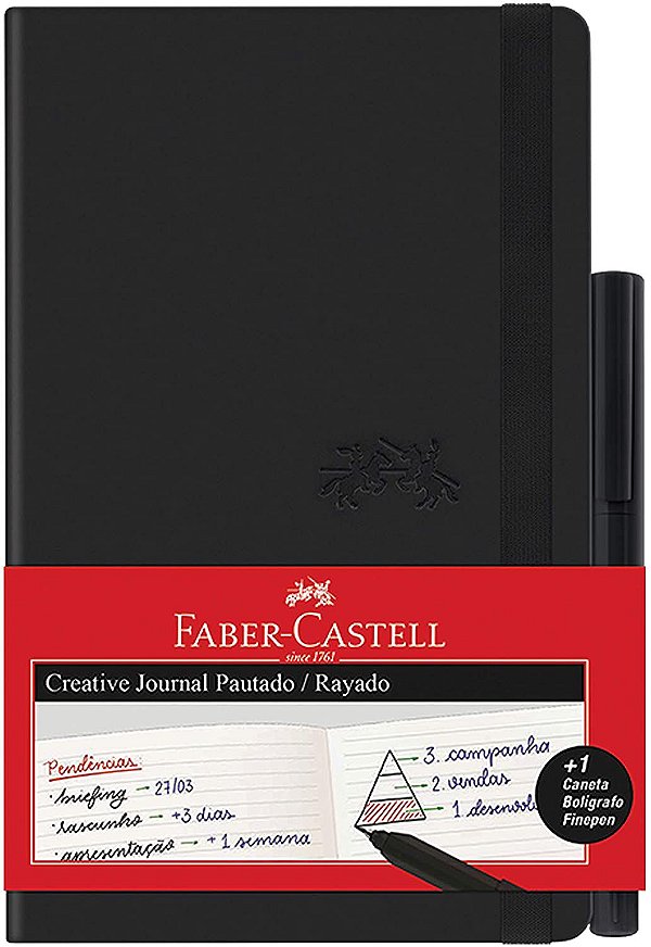 Caderneta Creative 84f Pautado Pt +caneta - Faber