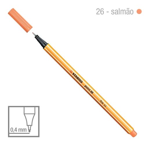 Caneta Point 88/26 0,4mm Salmao - Stabilo