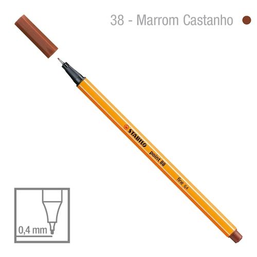 Caneta Point 88/38 0,4mm Castanho - Stabilo
