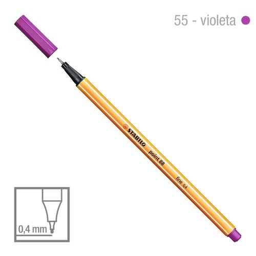 Caneta Point 88/55 0,4mm Violeta - Stabilo