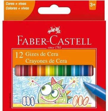 Giz De Cera C/12 Cores Sortidas - Faber Castell