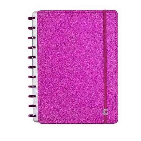 Caderno Inteligente Pequeno Glitter Pink -cadintel