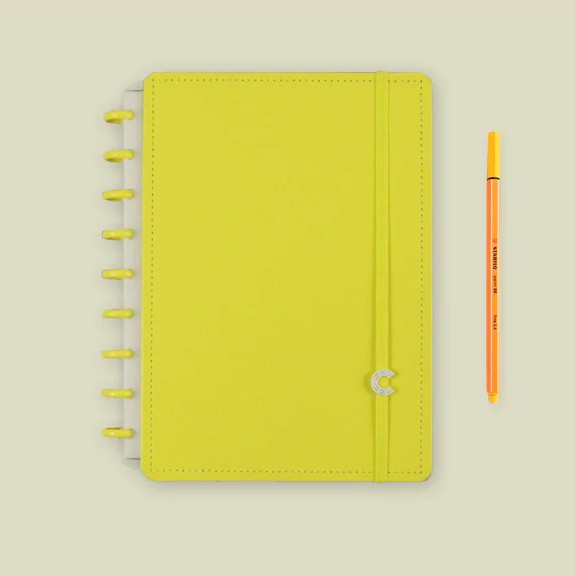 Caderno Medio All Yellow - Caderno Inteligente