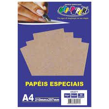 Papel A4 180g 50f Kraft Natural - Offpaper