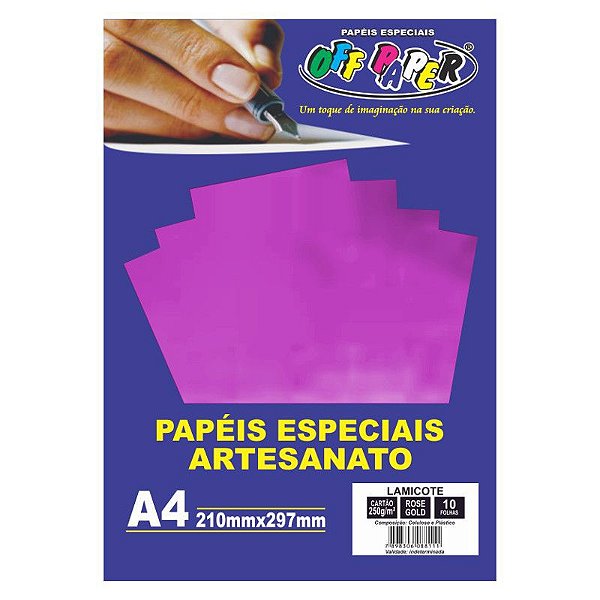 Papel Lamicote A4 250g 10f Rose Gold - Off Paper
