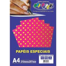 Papel A4 120g 10f Metalizado Poa Rosa - Offpaper