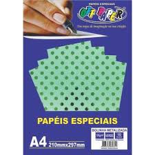 Papel A4 120g 10f Metalizado Poa Verde - Offpaper