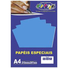 Papel A4 120g 20f Plus Azul - Off Paper