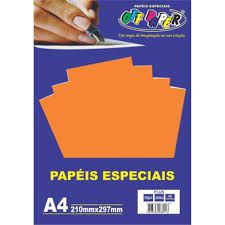Papel A4 120g 20f Plus Laranja - Off Paper