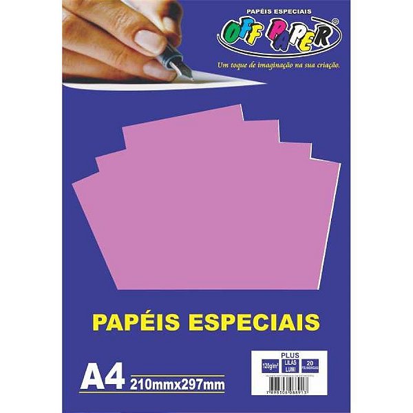 Papel A4 120g 20f Plus Lilas Lumi - Off Paper