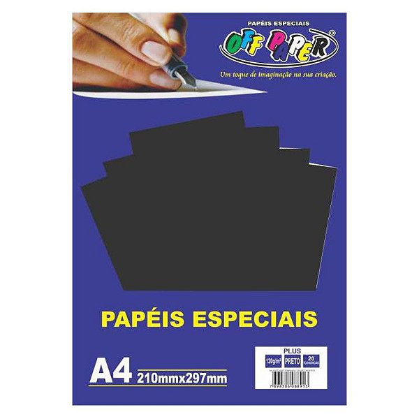 Papel A4 120g 20f Plus Preto - Off Paper