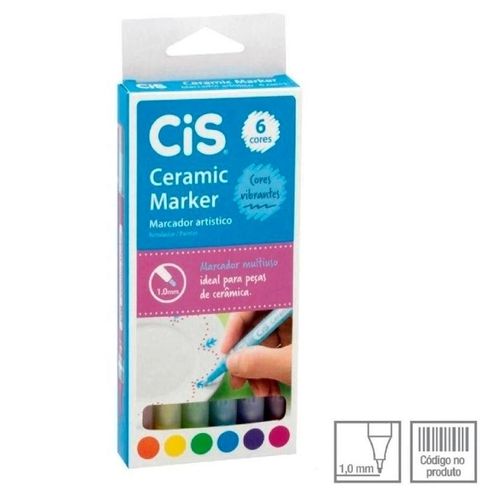 Estojo Marker 1,0mm C/6 Ceramic Sortido - Cis