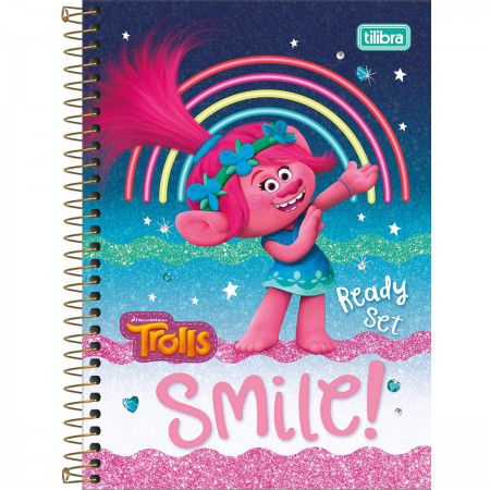 Caderno Esp Cd 1/4 80f Trolls - Tilibra