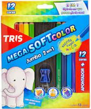 Lapis Cor Mega Soft Color Jumbo - Tris