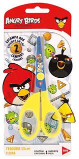 Tesoura Escolar Angry Birds 13cm - Tris