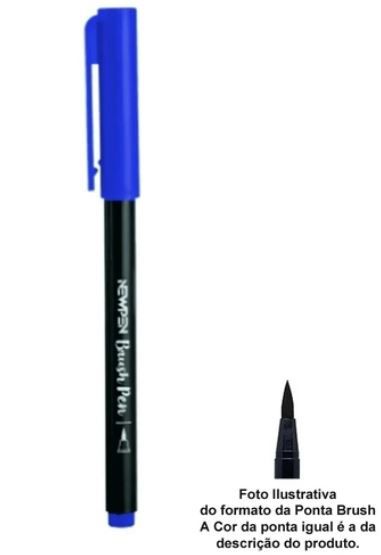 Pincel Brush Pen Azul Safira - Newpen