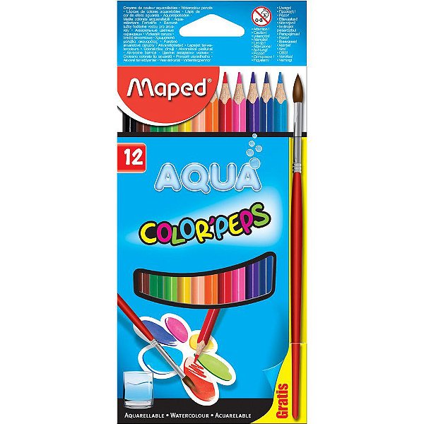 Lapis De Cor C/12 Color Peps Aquar+ Pincel - Maped