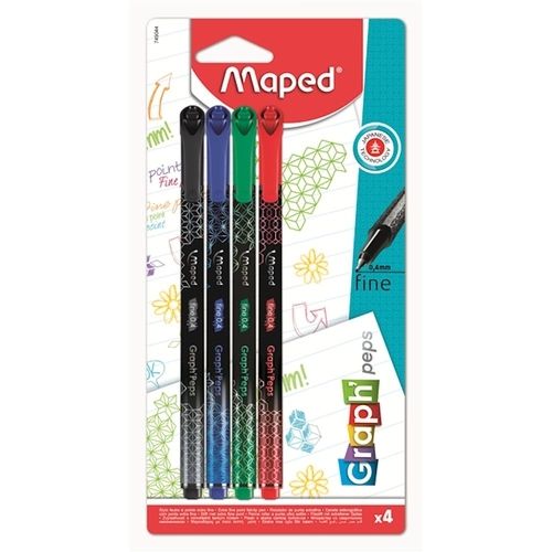 Caneta 0,4mm C/4 Graph Peps Premium - Maped