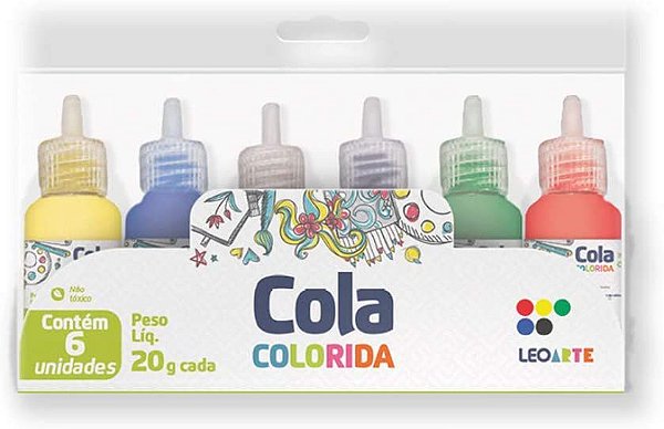 Cola Colorida 20g C/6 Sortida - Leo E Leo
