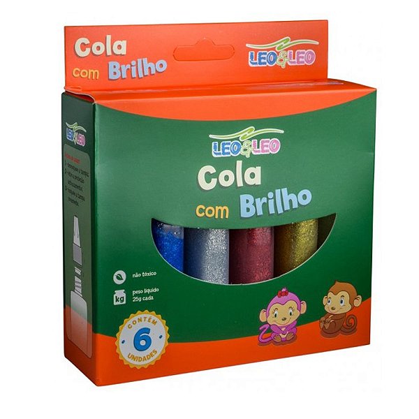 Cola C/glitter 20g C/6 Sortida - Leo E Leo