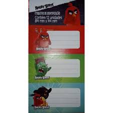 Etiquetas Identificacao C/12 Angry Birds - Jandaia