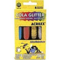 Cola 15g C/4 C/glitter Colorida - Acrilex