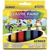 Plastic Paint 20ml C/6 Sortidas - Acrilex