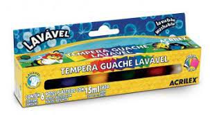 Tempera Guache C/6 Lavavel - Acrilex