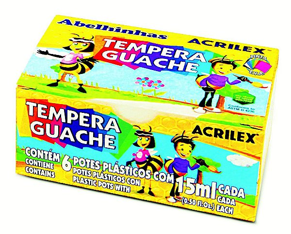 Tinta Tempera Guache 15ml C/6 Sortidas - Acrilex