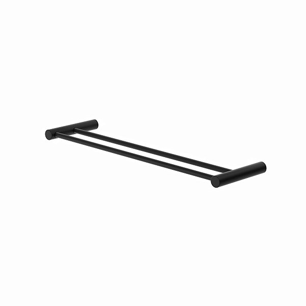Porta Toalhas Duplo Preto Para Banheiro 40cm Orion 1031040OR