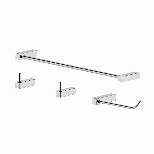 Kit Acessórios De Banheiro Sparta Aço Inox Alto Brilho 2050SP